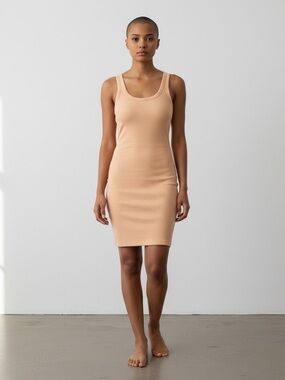 Talentless Women’s Ribbed Modal Tank Mini Stretchy Dress Orange Size Small fit